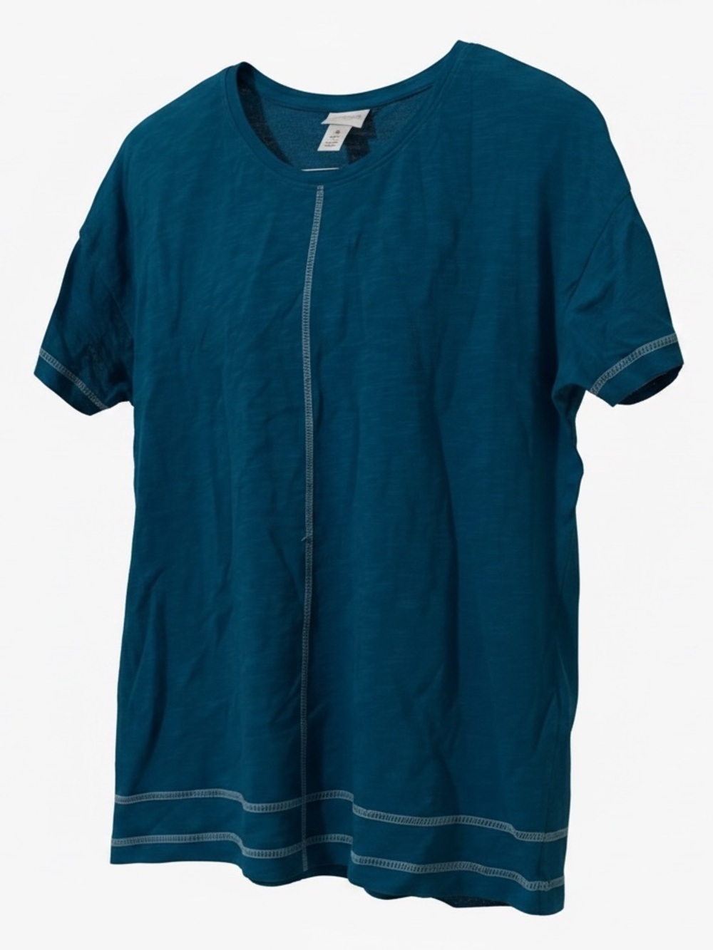 Chico's Weekends Teal Blue Cotton Slub Short Sleeve Tee – Size 2 (L)